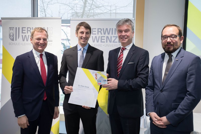 Peter Gangl received the Erwin Wenzl Prize 2018